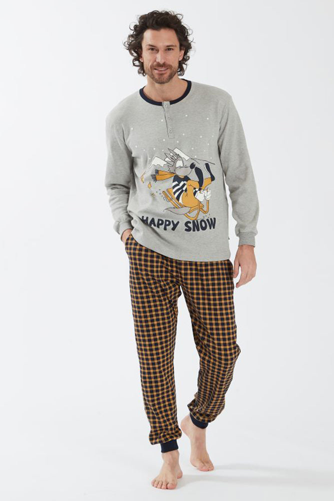 PIGIAMA UOMO GRIGIO 6143 GRIGIO HAPPY PEOPLE